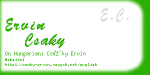 ervin csaky business card